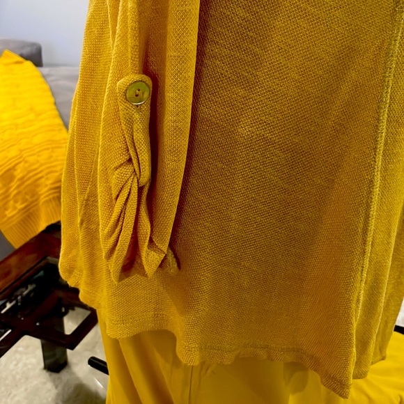 2-piece cardigan size Small with skirt/dress size medium Mustard color - Picture 8 of 8